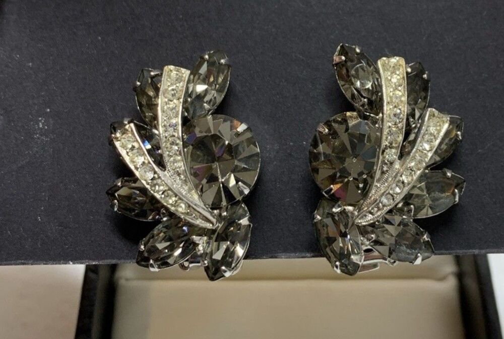 Weiss Rhinestone Cluster Clip on Earrings